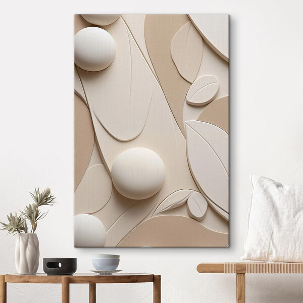Sculpted forms in soft tones