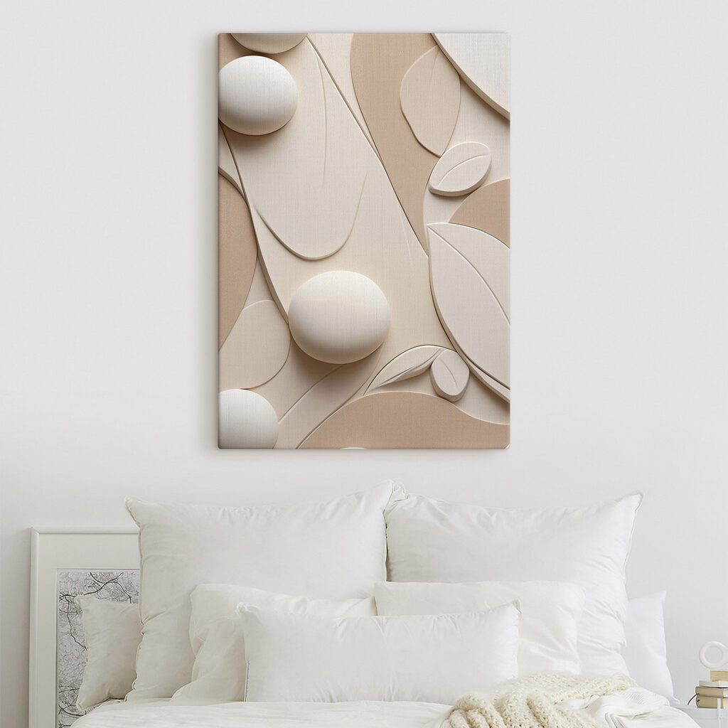Sculpted forms in soft tones