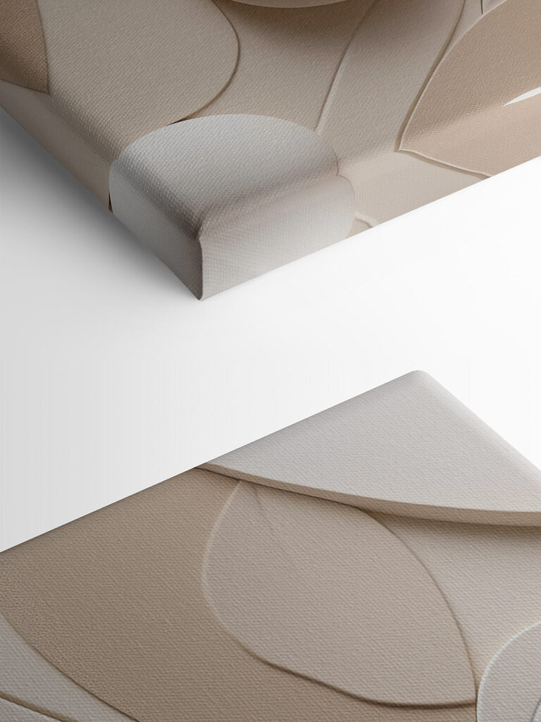 Sculpted forms in soft tones