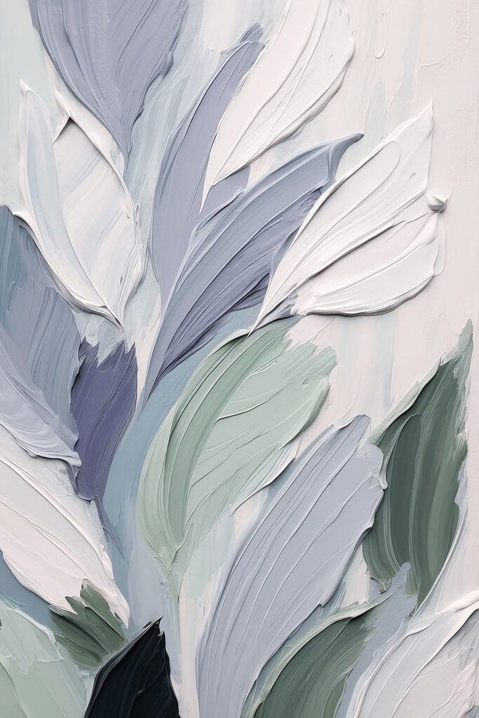 Painting of leaves and flowers Painting of leaves and flowers