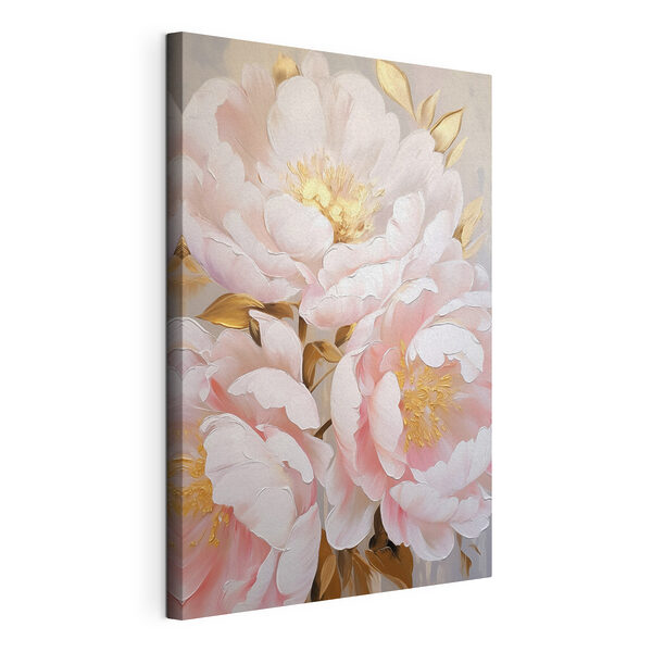 Painting of flowers on a white surface