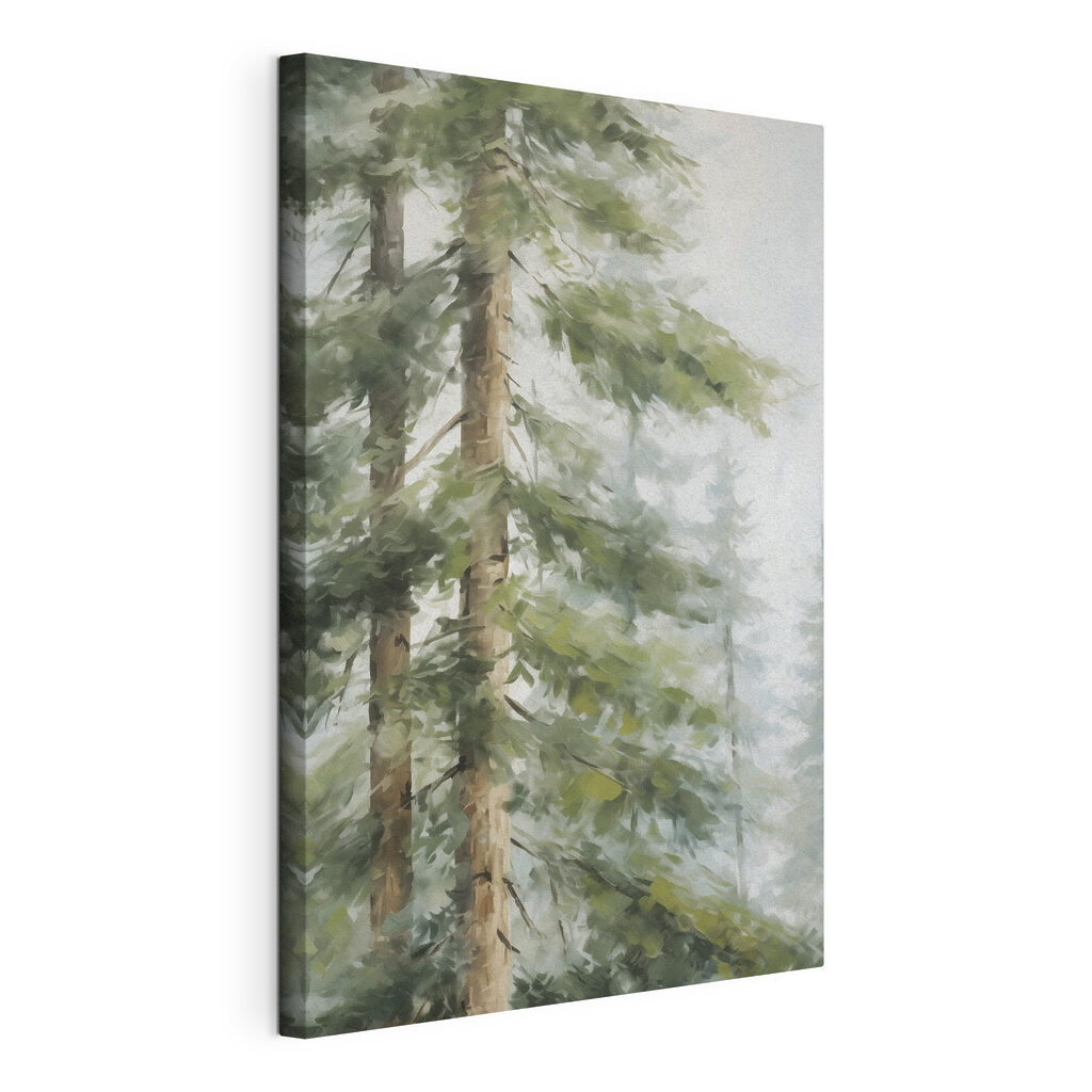 Painting of trees in the woods Painting of trees in the woods