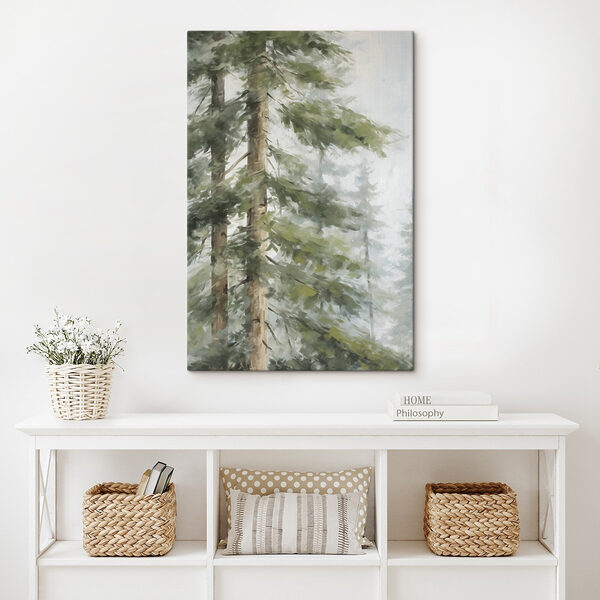 Painting of trees in the woods Painting of trees in the woods