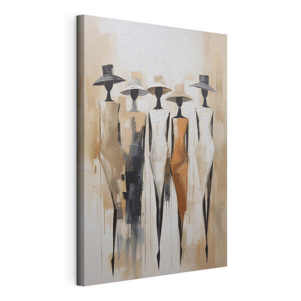 Painting of a group of women wearing hats