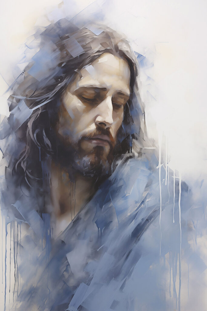 Painting of a man with long hair Painting of a man with long hair