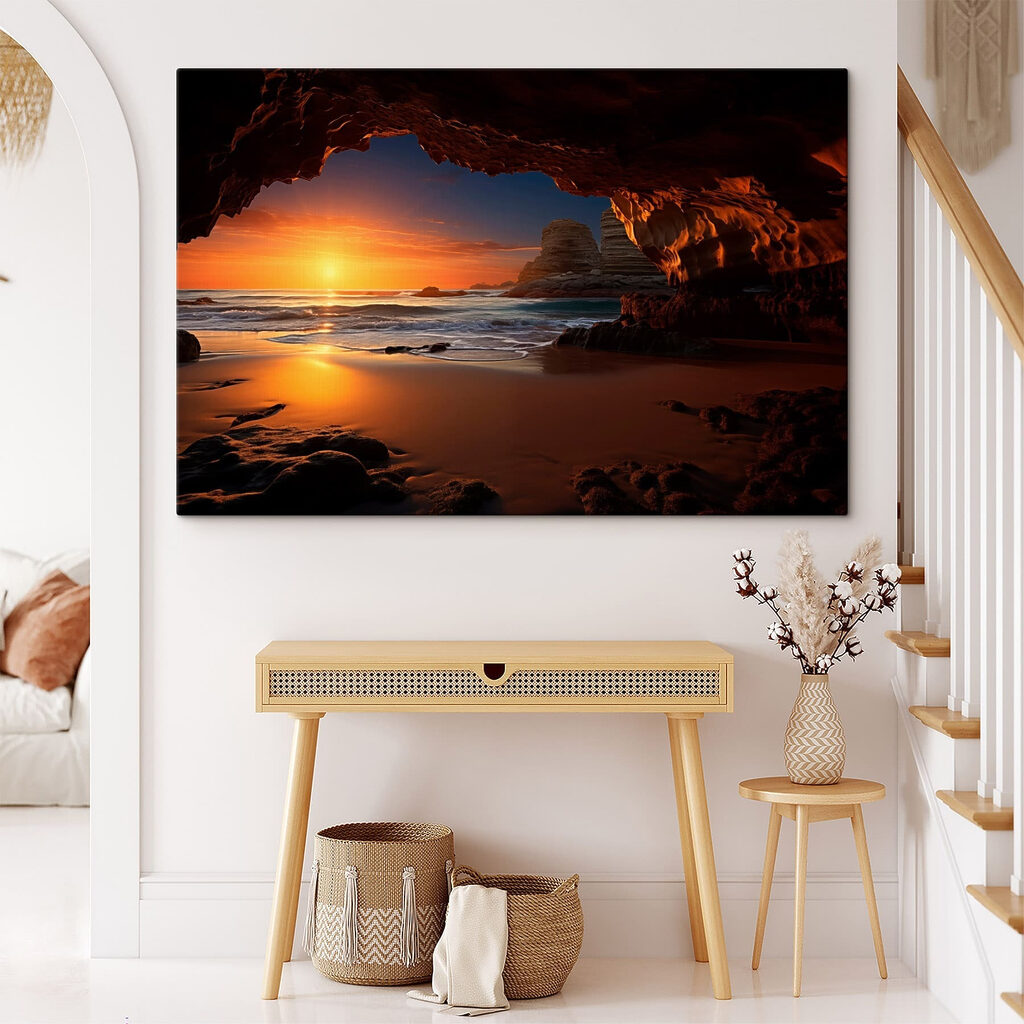 Sunset over a beach