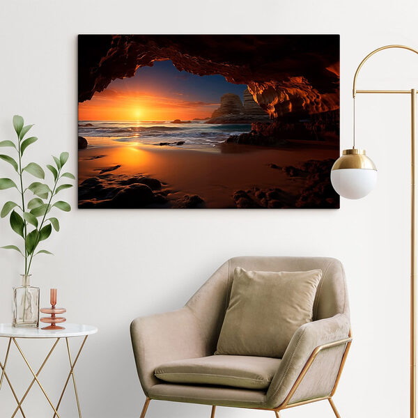Sunset over a beach