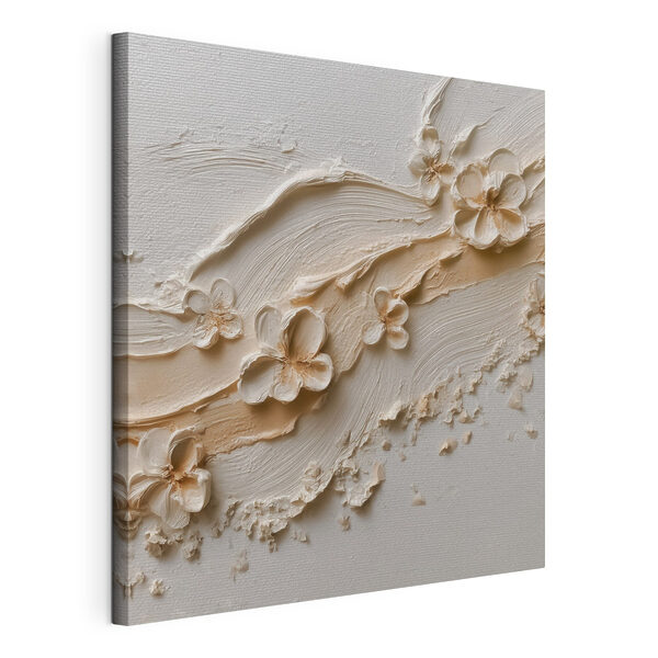 White flower art on a white surface