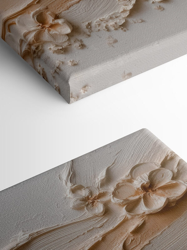 White flower art on a white surface