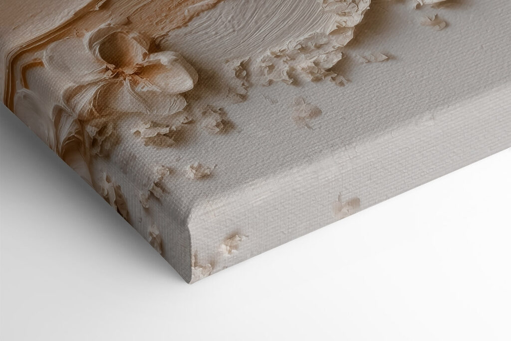 White flower art on a white surface
