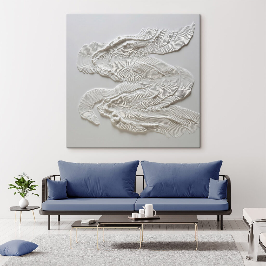 White fabric with a wavy pattern White fabric with a wavy pattern