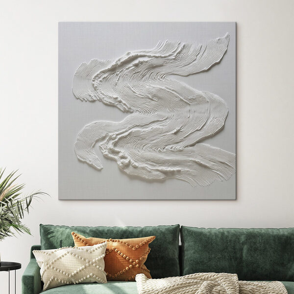 White fabric with a wavy pattern White fabric with a wavy pattern