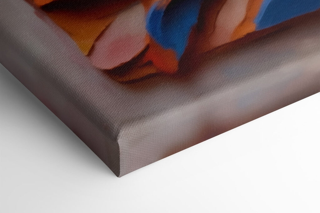 Blue and orange leaf design