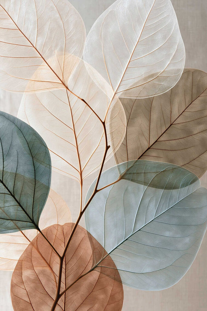 Delicate leaves in soft colors Delicate leaves in soft colors