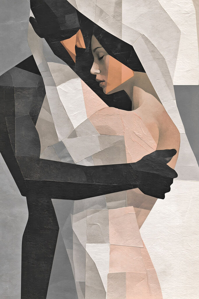 Man and woman hugging