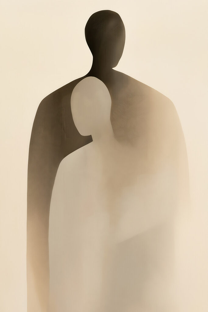 Shadow of a person and a person Shadow of a person and a person