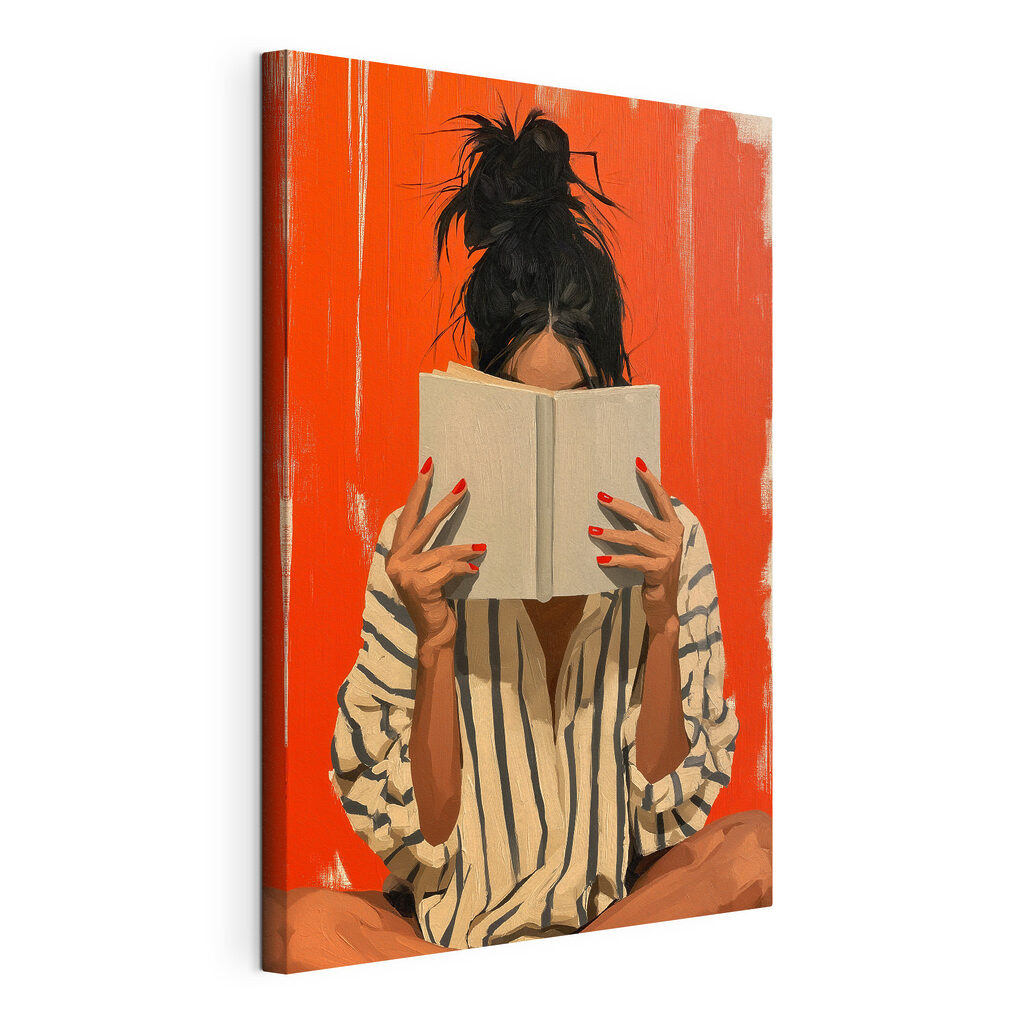 Woman holding a book over her face Woman holding a book over her face