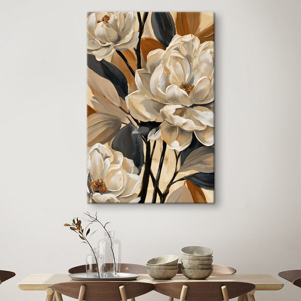 Painting of flowers on a canvas Painting of flowers on a canvas