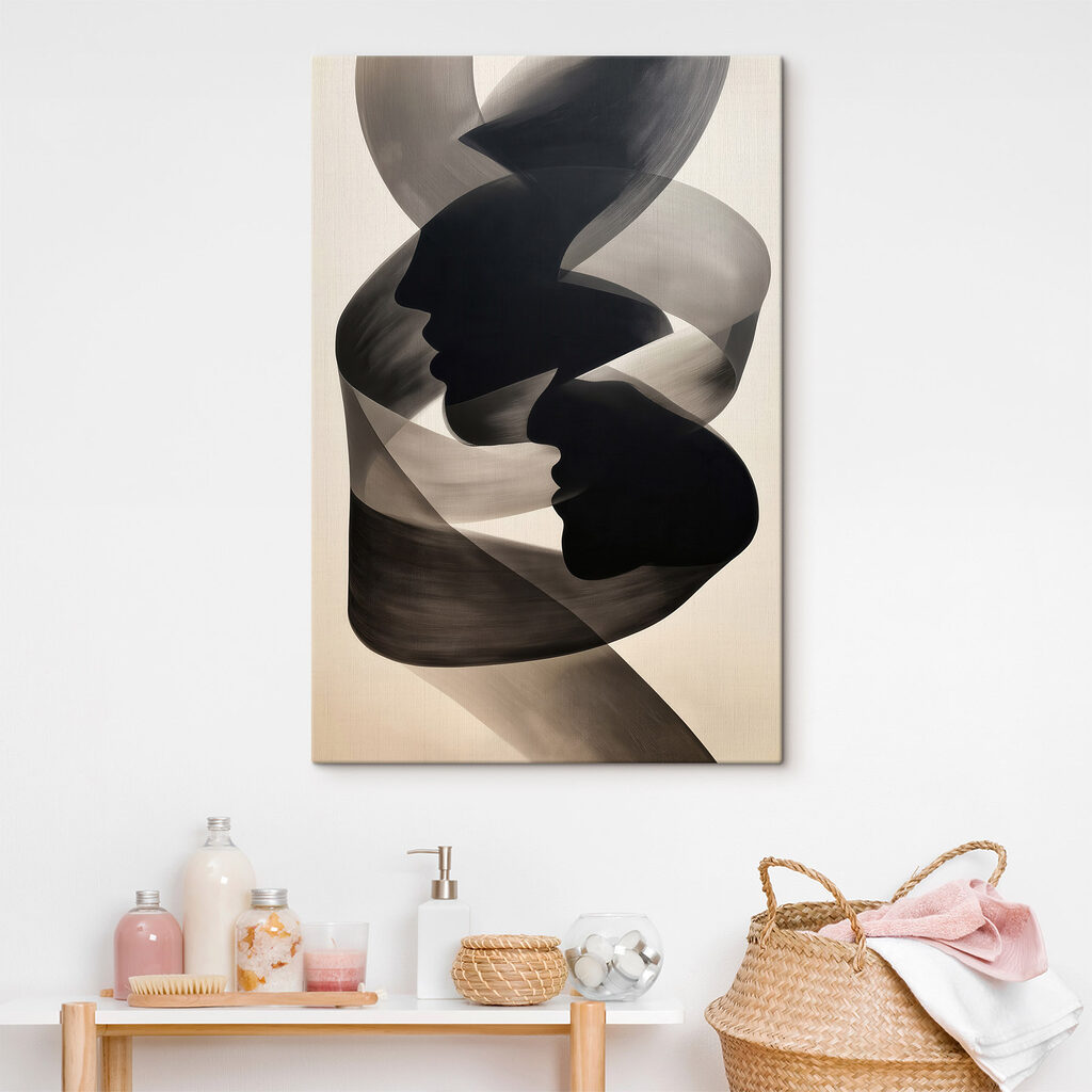 Black and white image of two faces