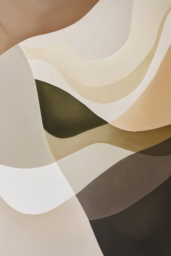 - Soft curves in earthy tones