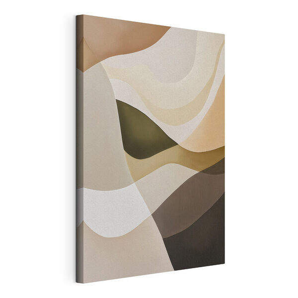 - Soft curves in earthy tones