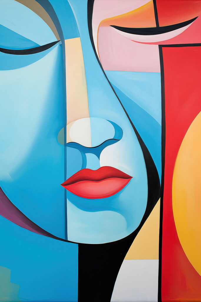 Painting of a woman's face Painting of a woman's face