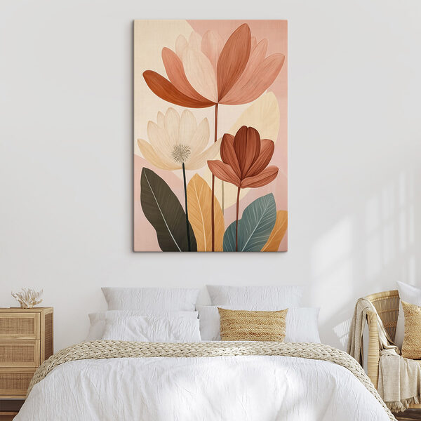Painting of flowers with leaves Painting of flowers with leaves