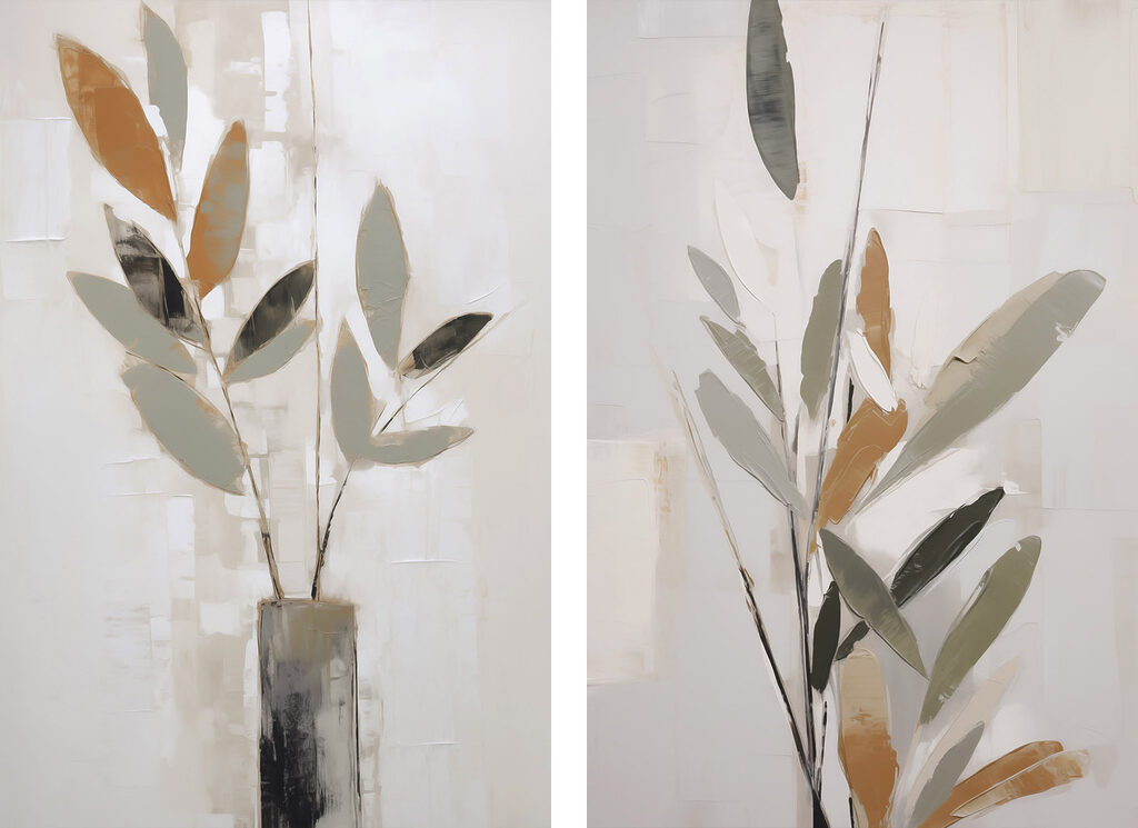 Painting of a plant in a vase Painting of a plant in a vase