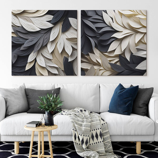 Black and white leaves Black and white leaves