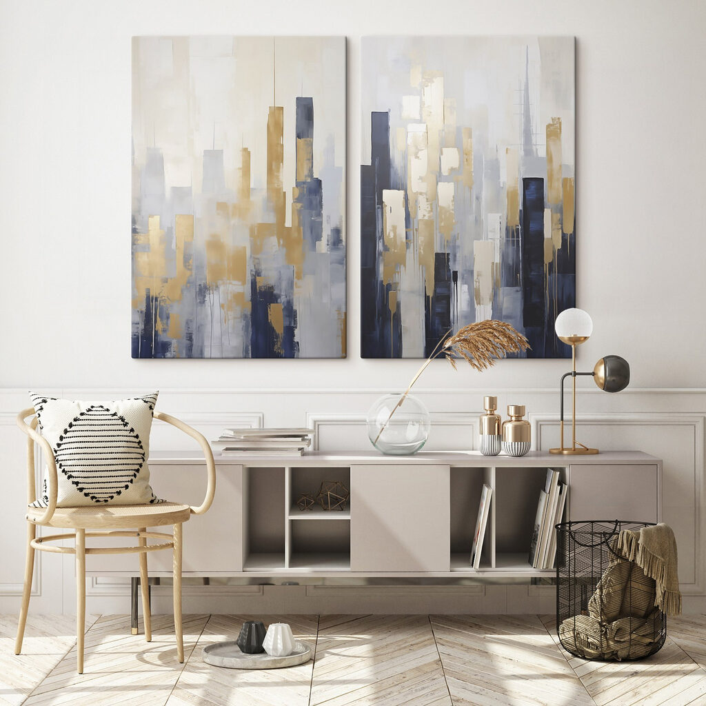 Painting of a city Painting of a city