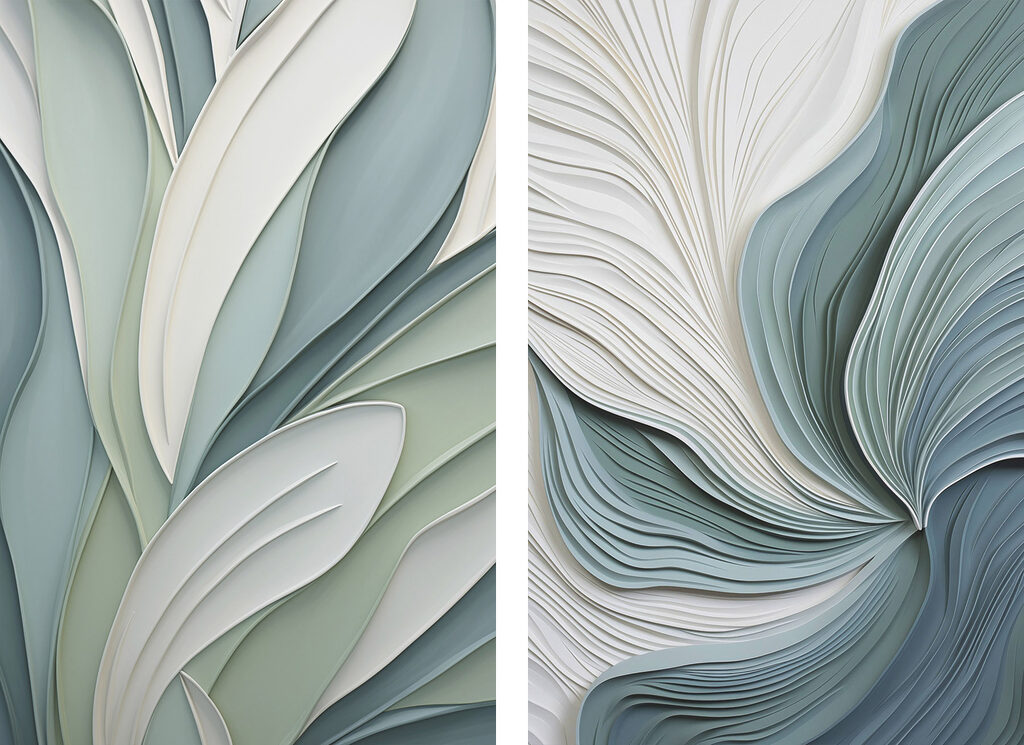Soft curves in serene colors Soft curves in serene colors