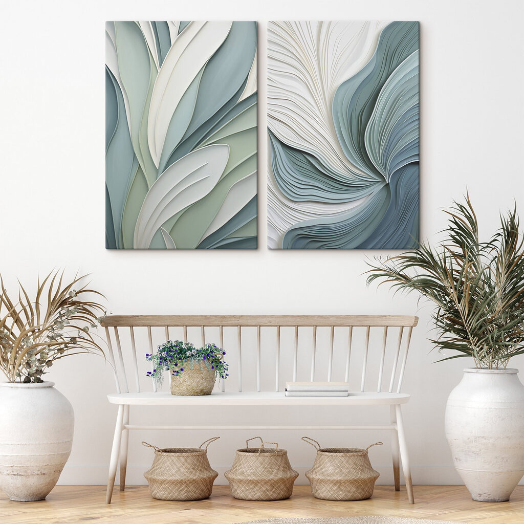 Soft curves in serene colors Soft curves in serene colors