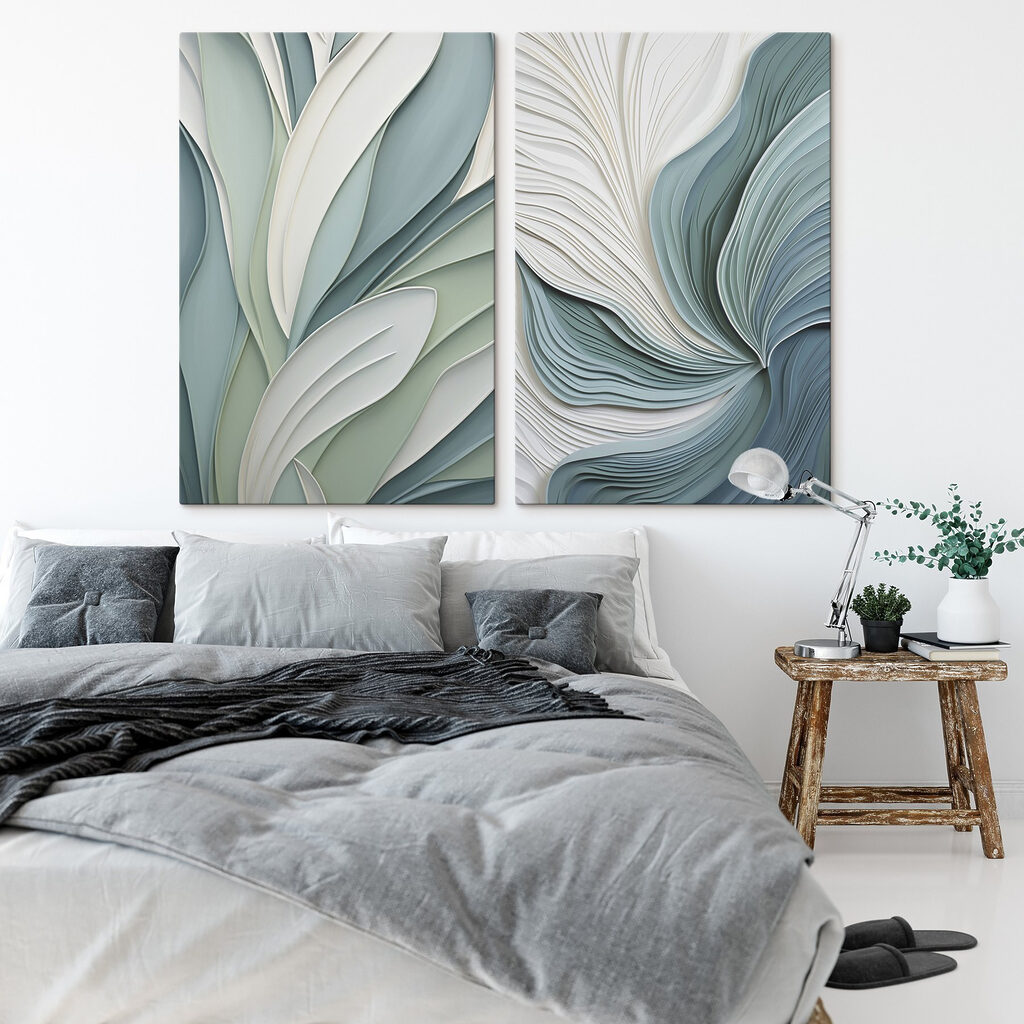 Soft curves in serene colors Soft curves in serene colors