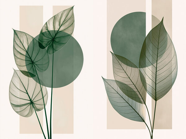 Elegant green leaves on soft background Elegant green leaves on soft background