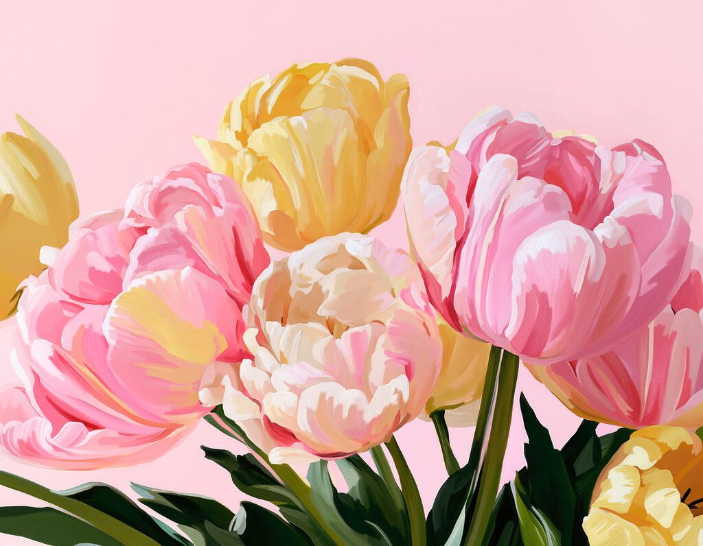 Beautiful blossoms in soft hues