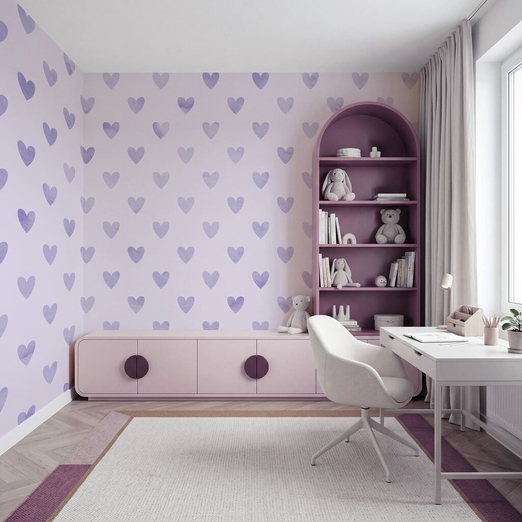 Cuori viola su sfondo bianco Cuori viola su sfondo bianco