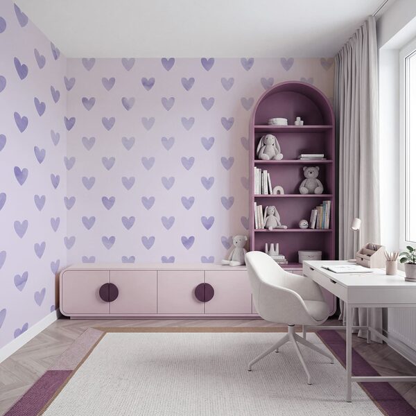 Cuori viola su sfondo bianco Cuori viola su sfondo bianco