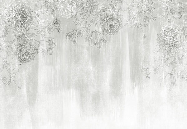 White and gray floral pattern