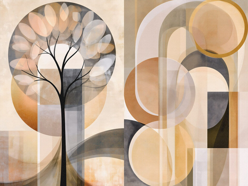 Tree with circles and lines Tree with circles and lines
