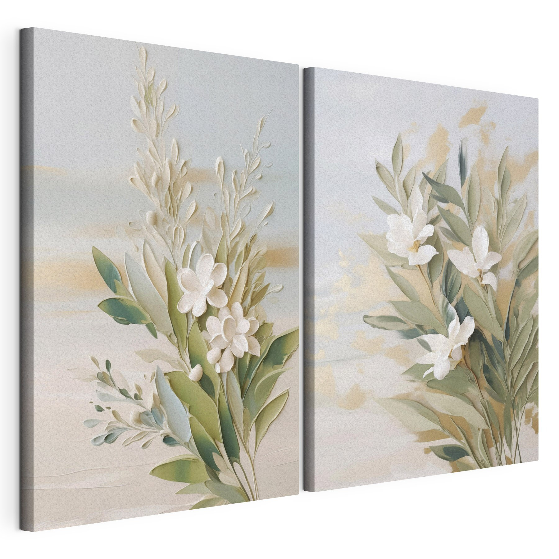 Painting of flowers and leaves Painting of flowers and leaves