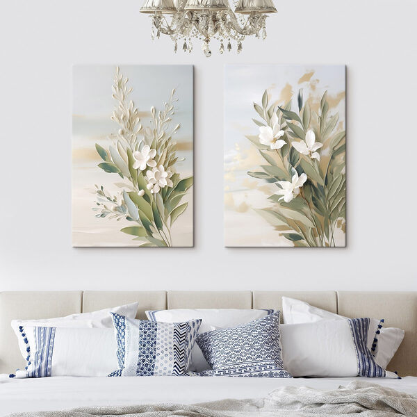 Painting of flowers and leaves Painting of flowers and leaves