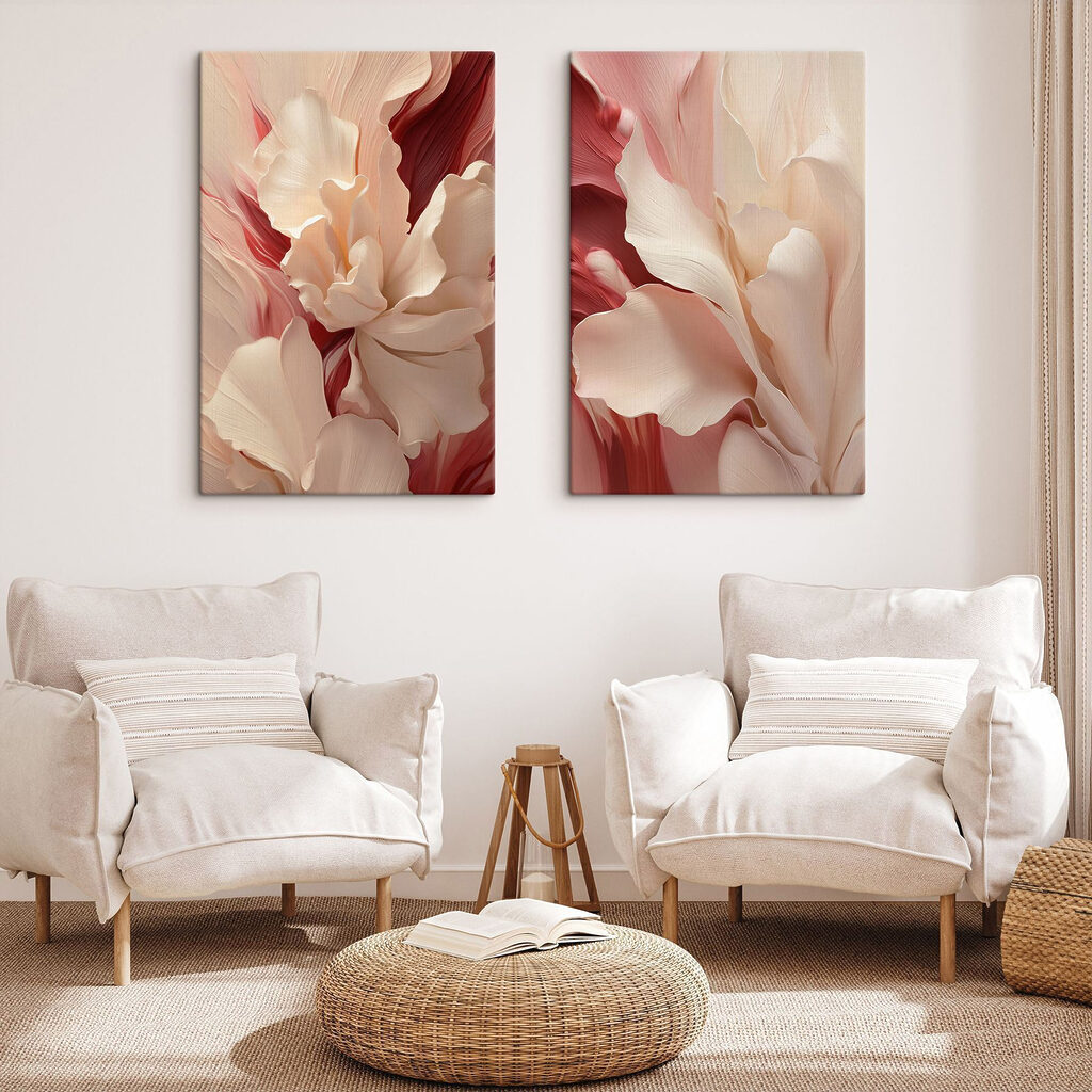 Collage of white and pink flowers