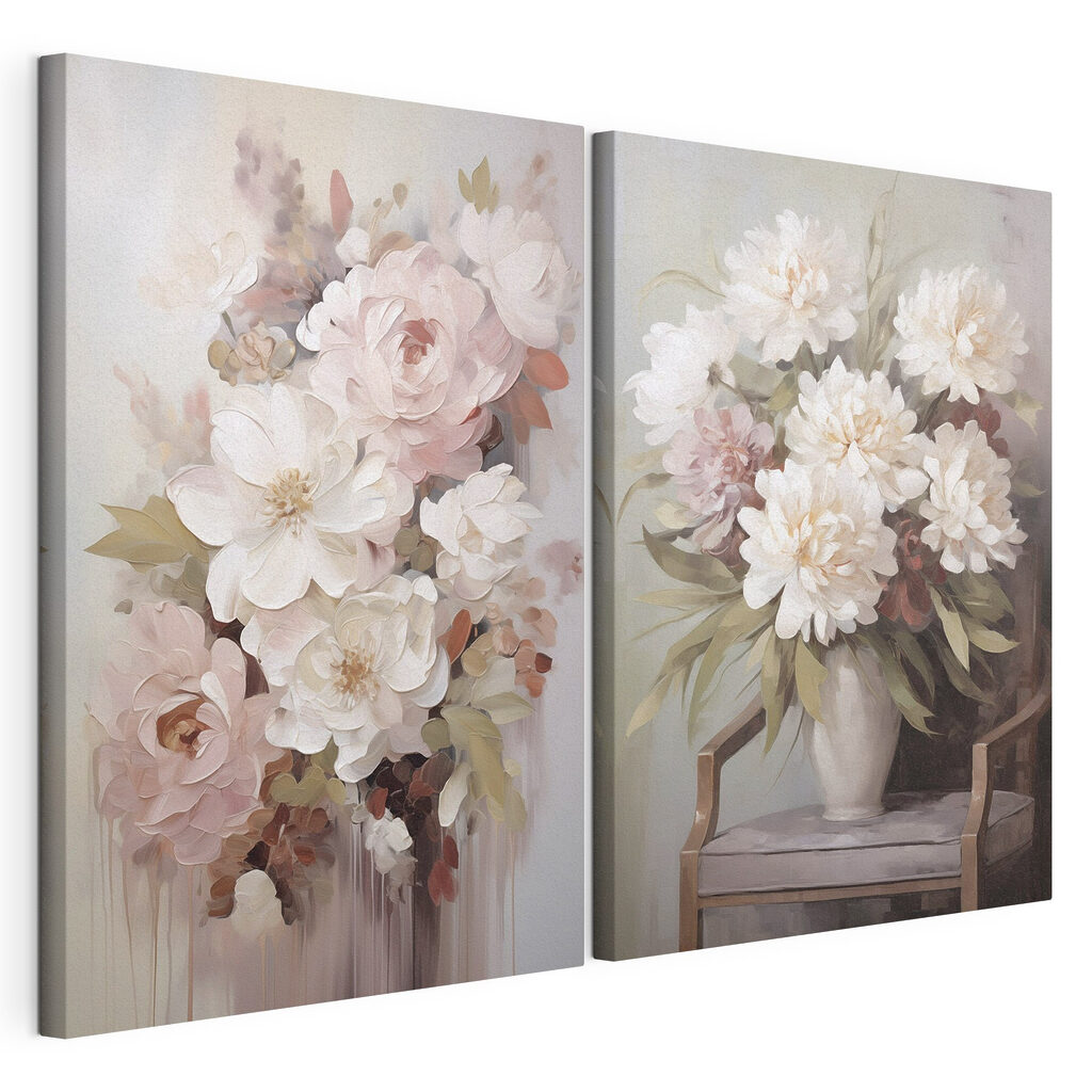 Painting of flowers in a vase Painting of flowers in a vase