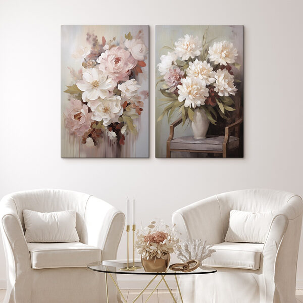 Painting of flowers in a vase Painting of flowers in a vase