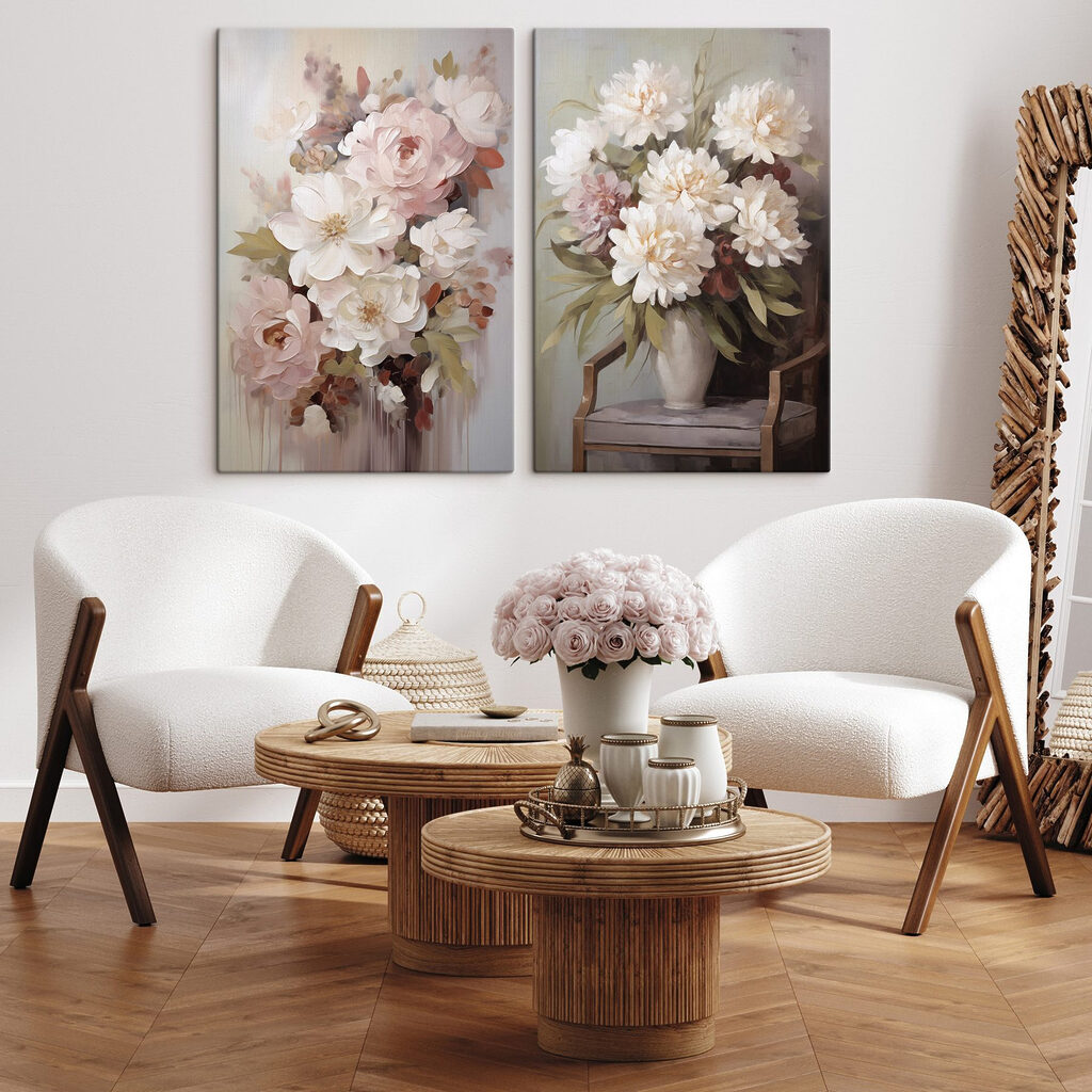 Painting of flowers in a vase Painting of flowers in a vase