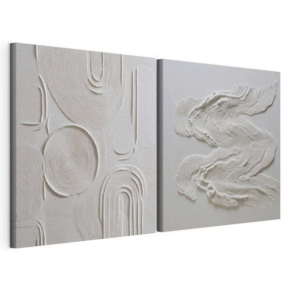 Intricate patterns in soft white tones