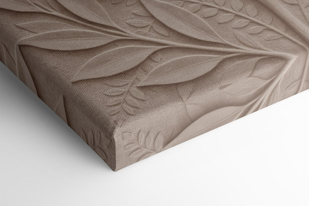 Stone carving of leaves and branches