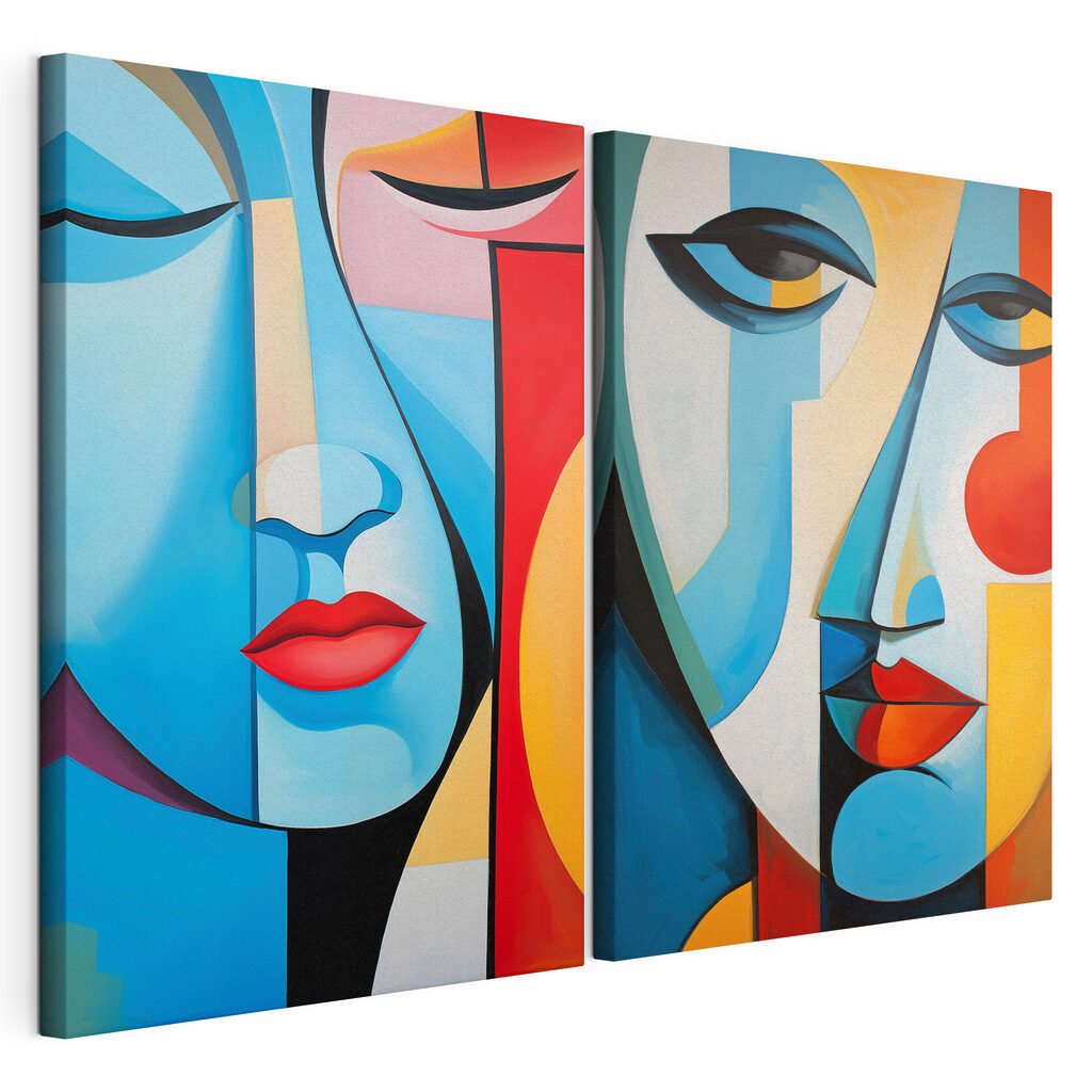Painting of a couple of faces Painting of a couple of faces