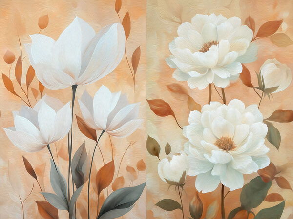Painting of white flowers Painting of white flowers