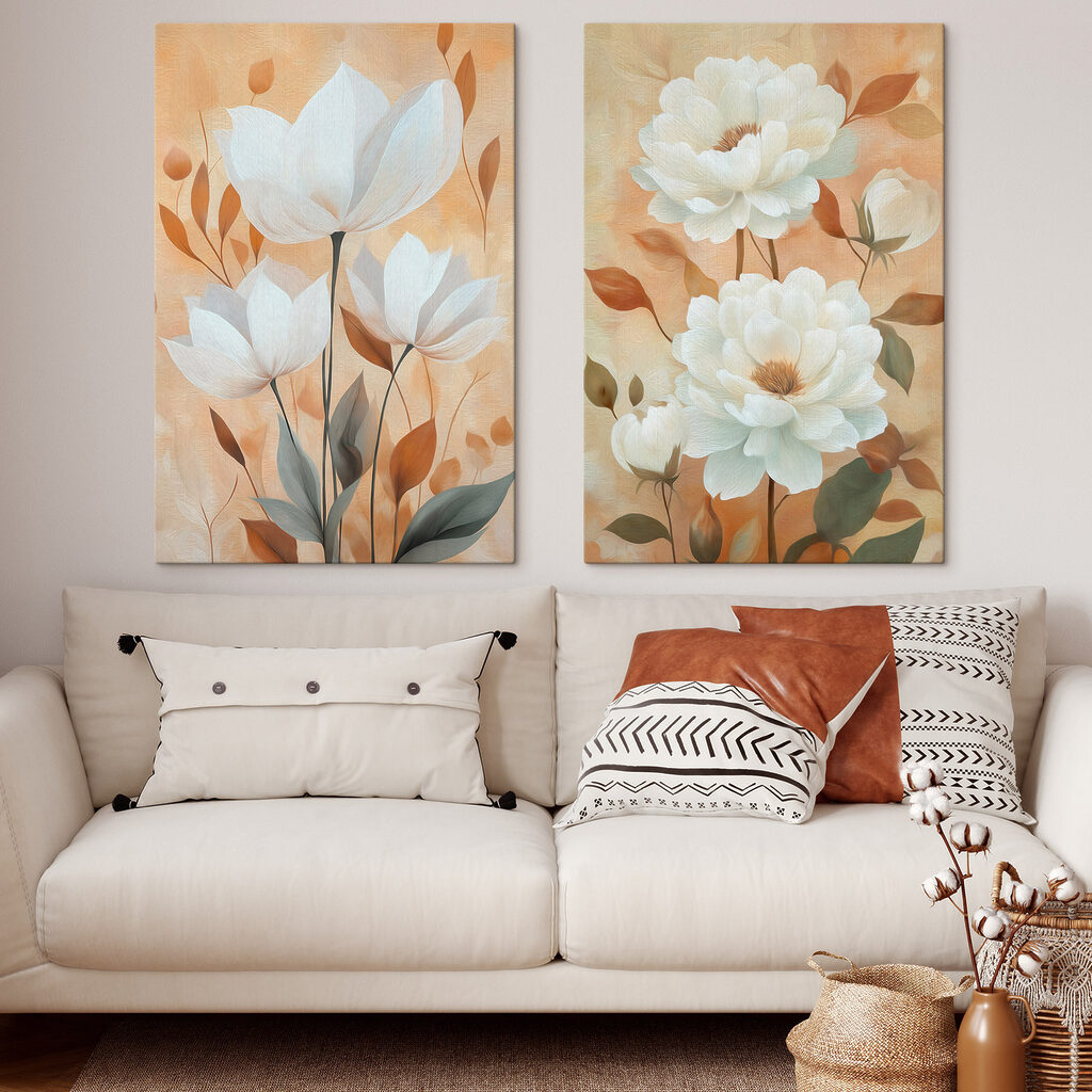 Painting of white flowers Painting of white flowers